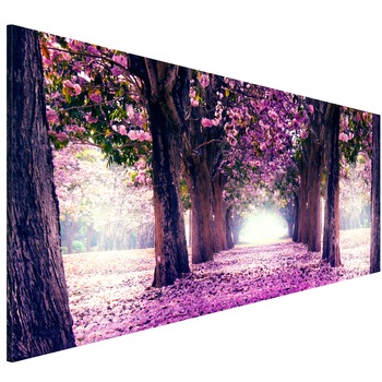 Tablou canvas - Primavara violet - 135 x 45 cm Tablou canvas - Primavara violet - 135 x 45 cm