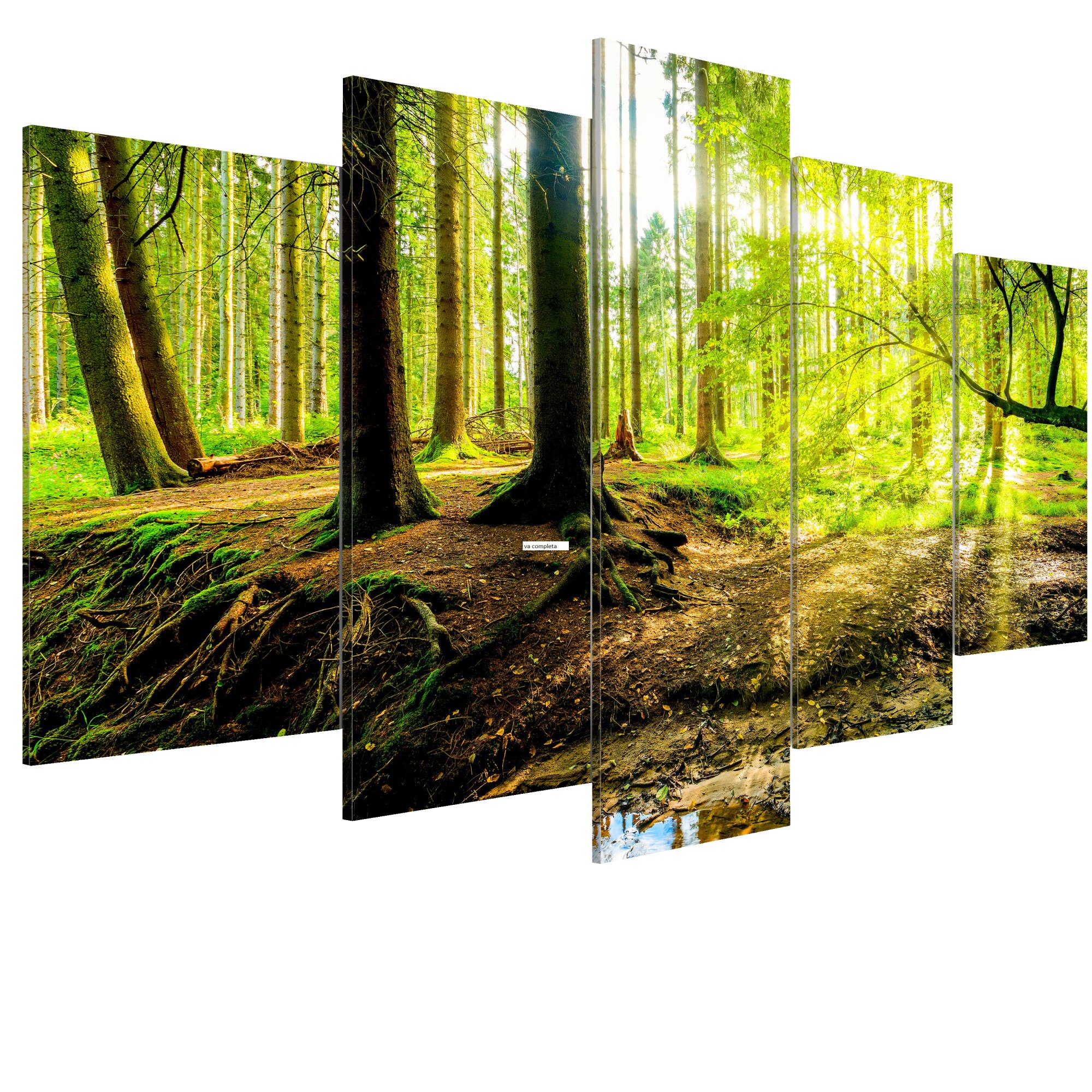 Tablou canvas 5 piese - Poezia unei paduri - 100 x 50 cm