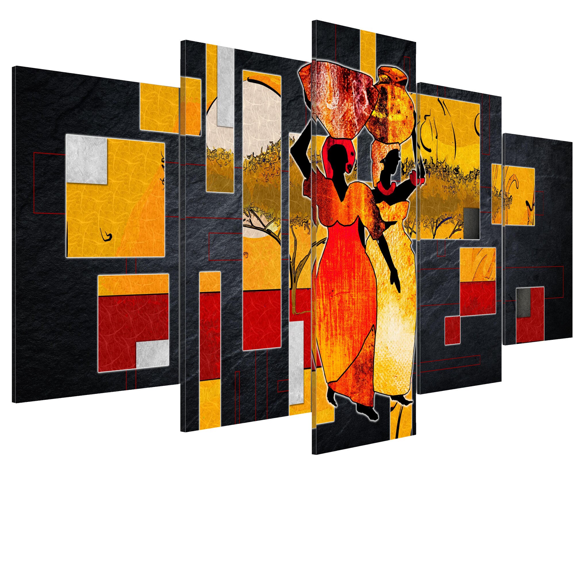 Tablou canvas 5 piese - Plimbare In deSert - 200 x 100 cm