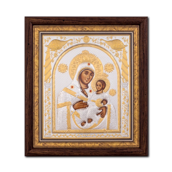 Icoana argintata - Maica Domnului din Bethleem 29x31 cm