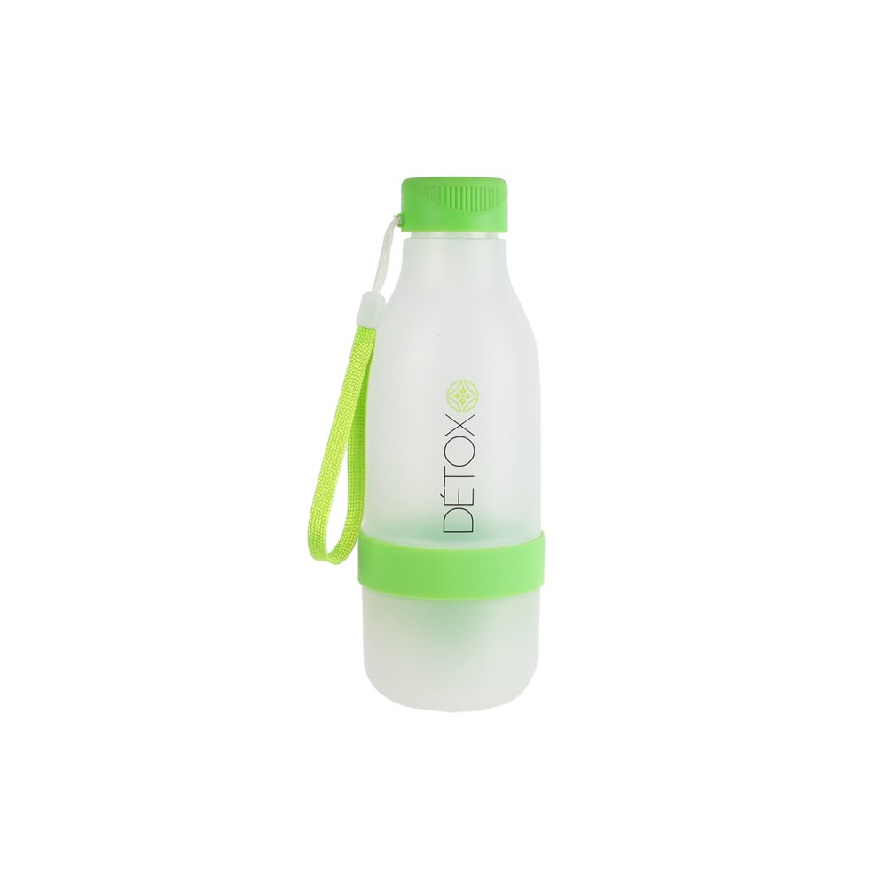 Sticla de plastic 600ml cu storcator de citrice incorporat, verde