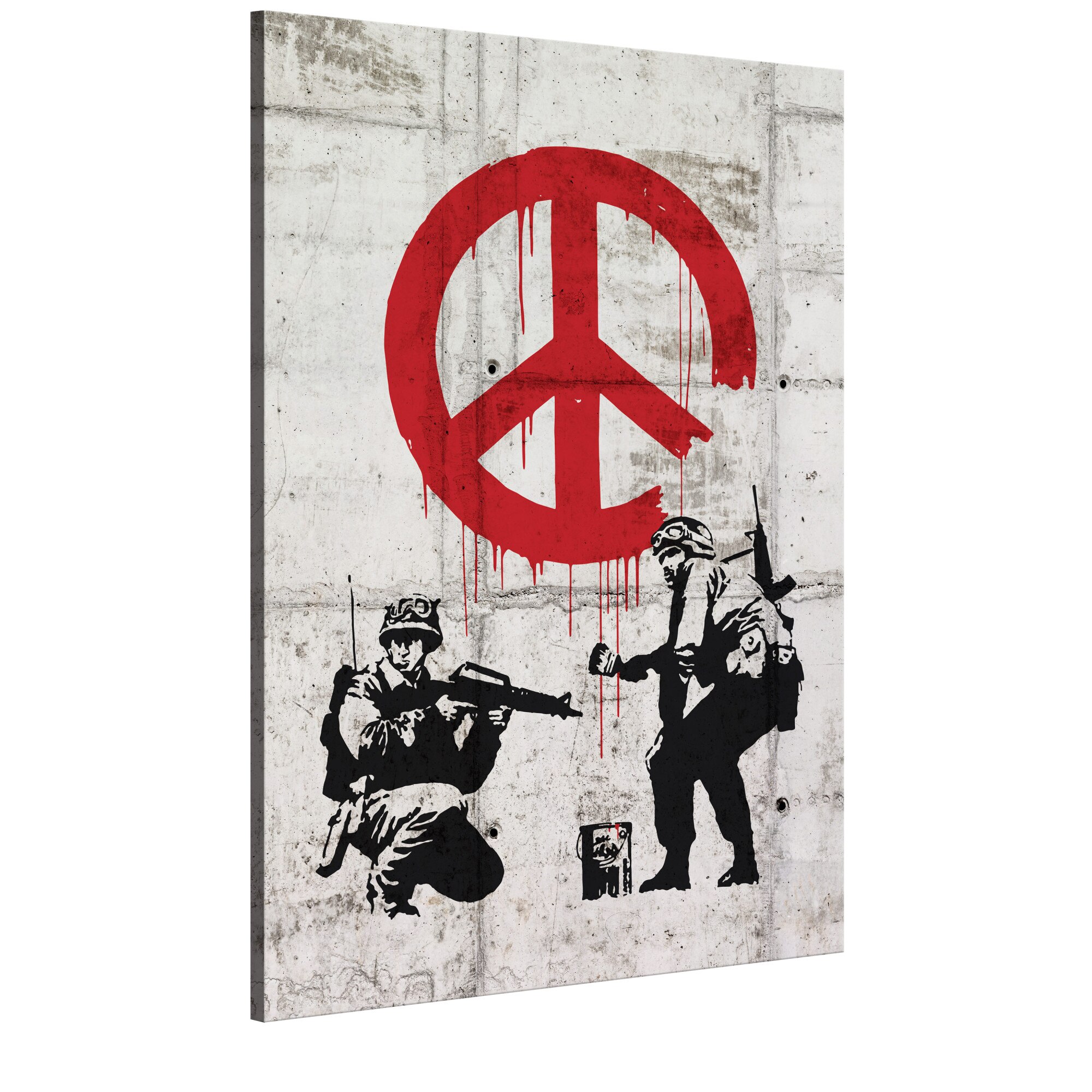 Tablou canvas - Soldati pictand pace de Banksy - 80 x 120 cm
