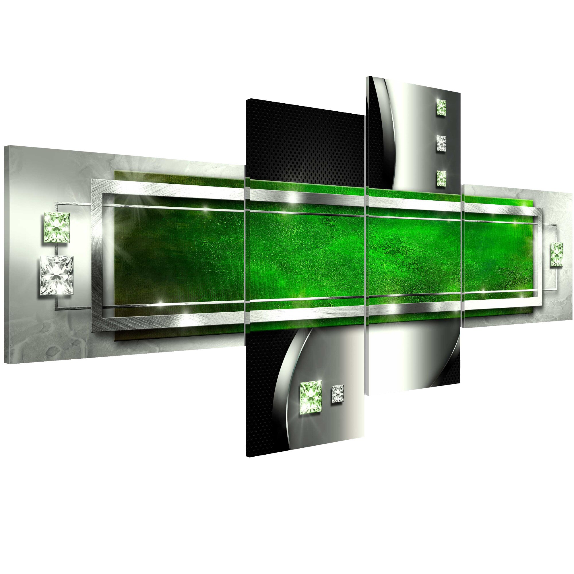 Tablou canvas 4 piese - Variatie de mazare - 100 x 45 cm