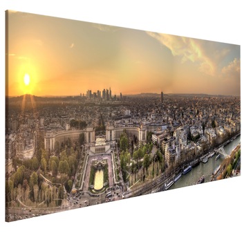 Tablou canvas - Vedere de la Turnul Eiffel Ingust - 150 x 50 cm Tablou canvas - Vedere de la Turnul Eiffel Ingust - 150 x 50 cm