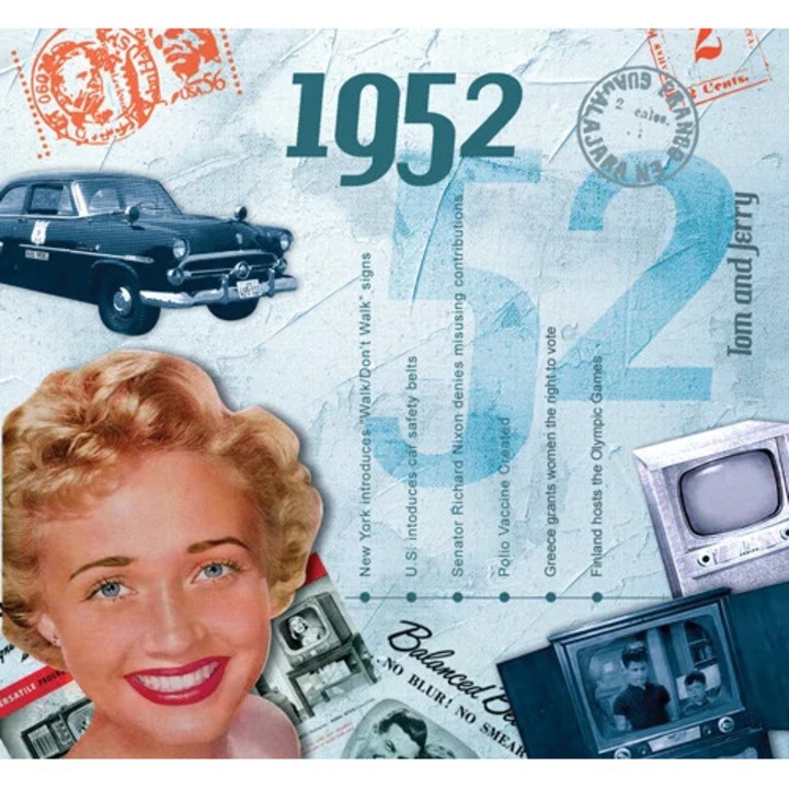 CD-kártya slágerekkel 1952-ből