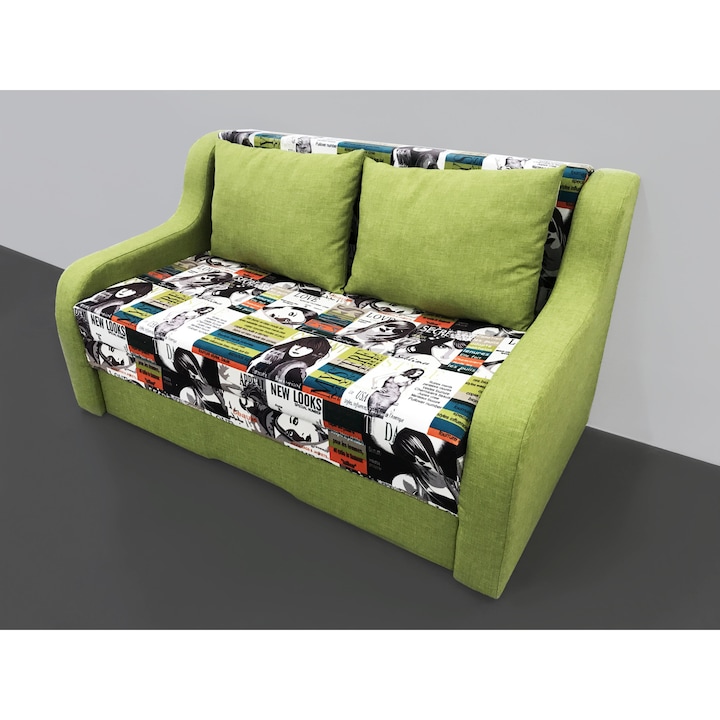 Двуместен диван Емиляно Мебел , габаритна дължина 140 см , с функция сън ,многоцветен