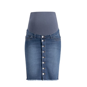 Fusta denim gravide, Esprit, cu nasturi, albastra, 34 EU Fusta denim gravide, Esprit, cu nasturi, albastra, 34 EU