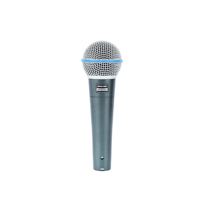 Microfon Profesional Marca Shure, Dinamic, Raspuns in frecventa 50 Hz - 16000 Hz, Supercardioid, Impedanta 150 Ω, Raspunsul in frecventa adaptat pentru vocale, Negru
