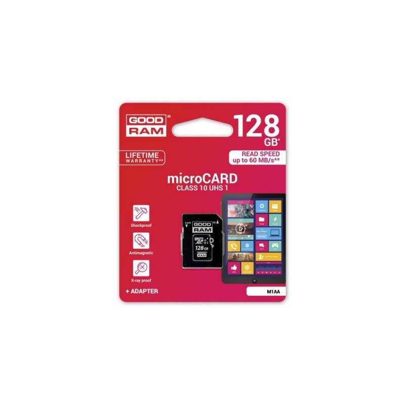 Card De Memorie Goodram Micro Sdxc Clasa 10 De Transfer 128gb Uhs-i+ Adaptor Sd