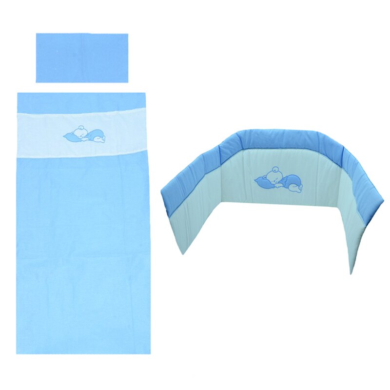 Set lenjerie de pat 3 piese 100 x 135 cm pentru bebelusi Blanca SLPSB-11, Multicolor