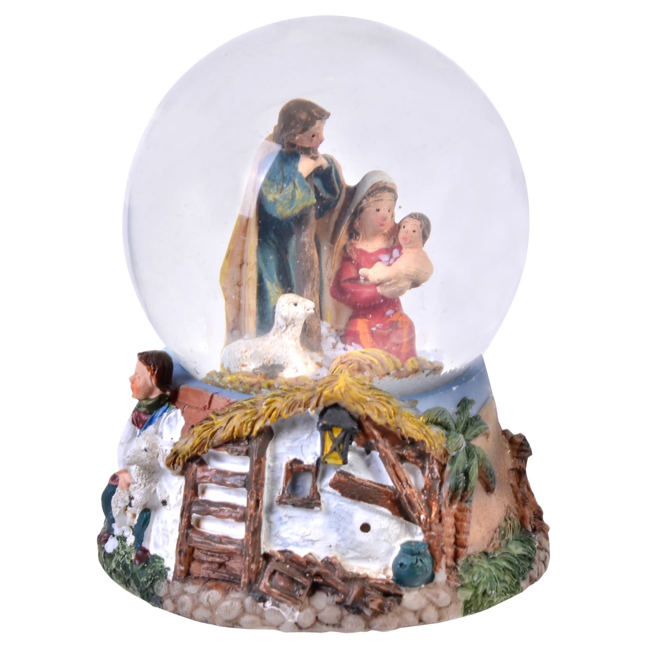 Glob ornamental de Craciun, model Nasterea Domnului, 9 cm