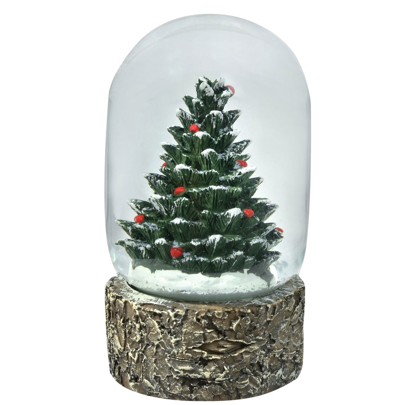 Glob ornamental de Craciun, model Brad cu suport, 11 cm