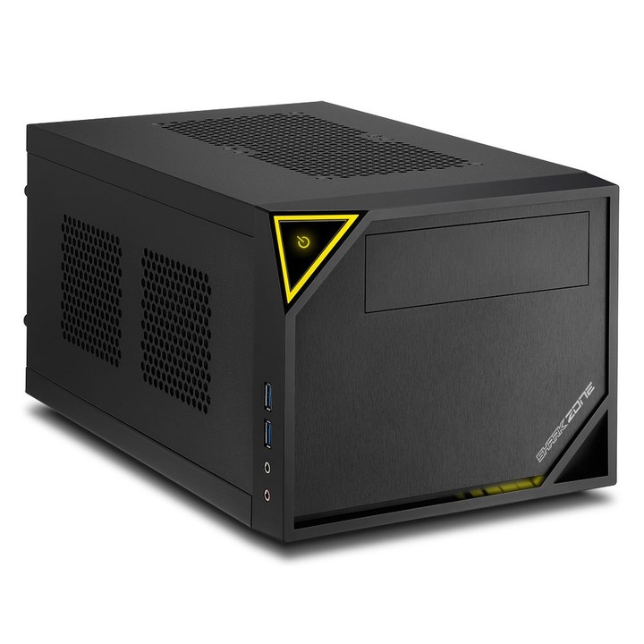 Компютърна кутия Sharkoon, Shark Zone C10, Mini-ITX, 2 USB, Черен/ Жълт