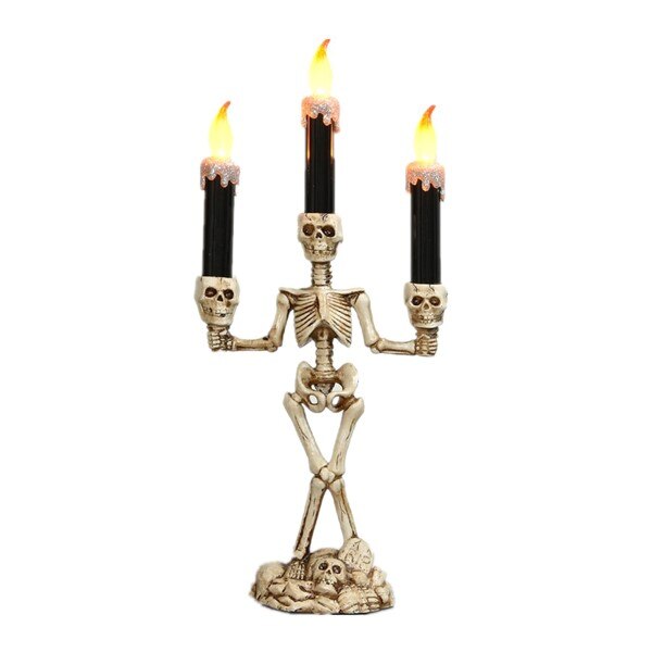 Candelabru cu Led, Model Schelet, Halloween
