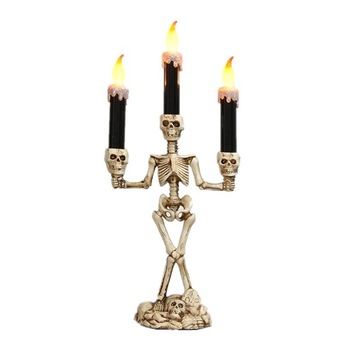 Candelabru cu Led, Model Schelet, Halloween Candelabru cu Led, Model Schelet, Halloween