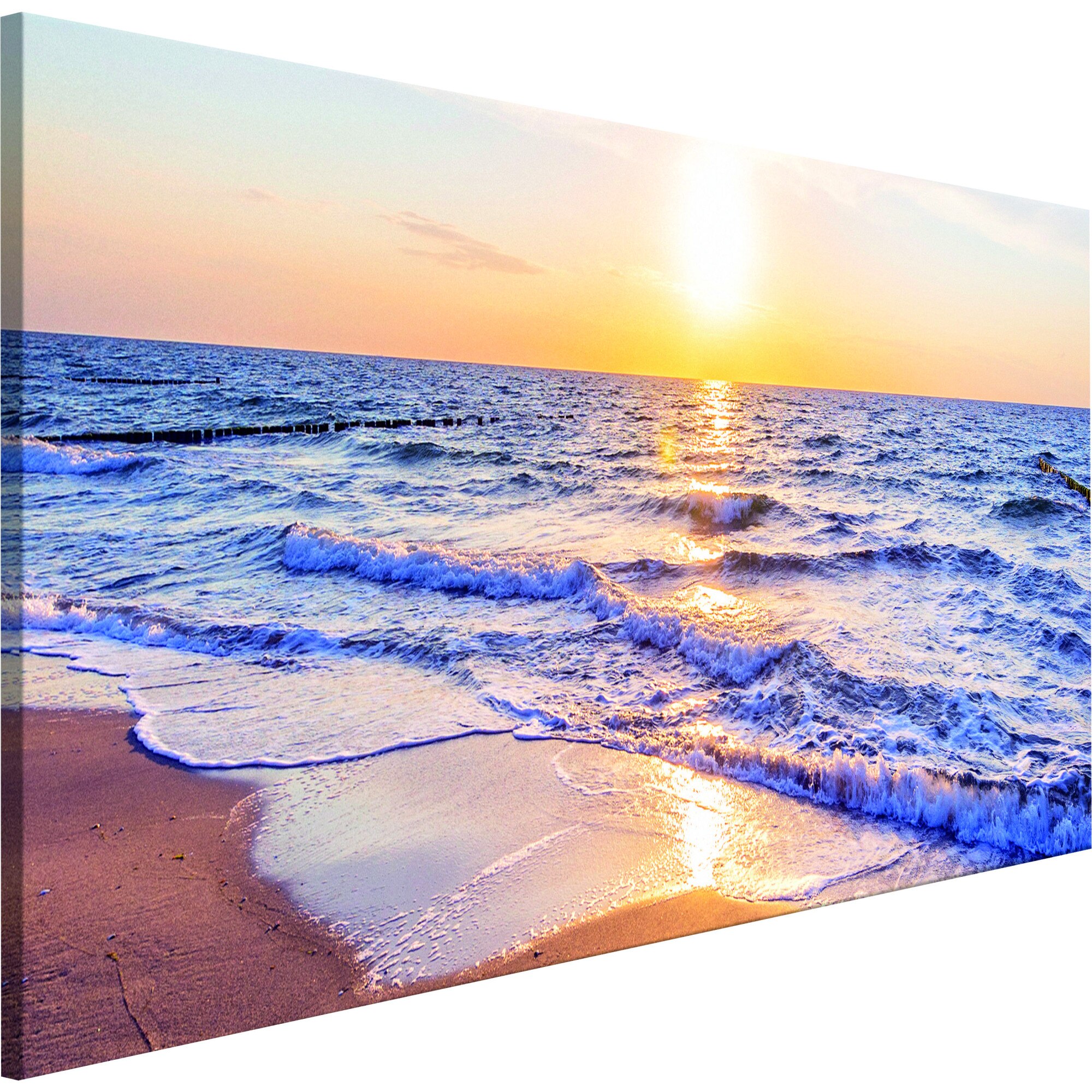 Tablou canvas - Valurile calme maroniu Ingust - 135 x 45 cm