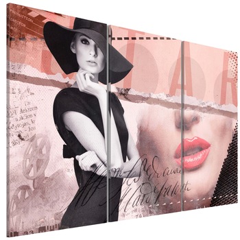Tablou canvas 3 piese - Madame Chic - 90 x 60 cm Tablou canvas 3 piese - Madame Chic - 90 x 60 cm