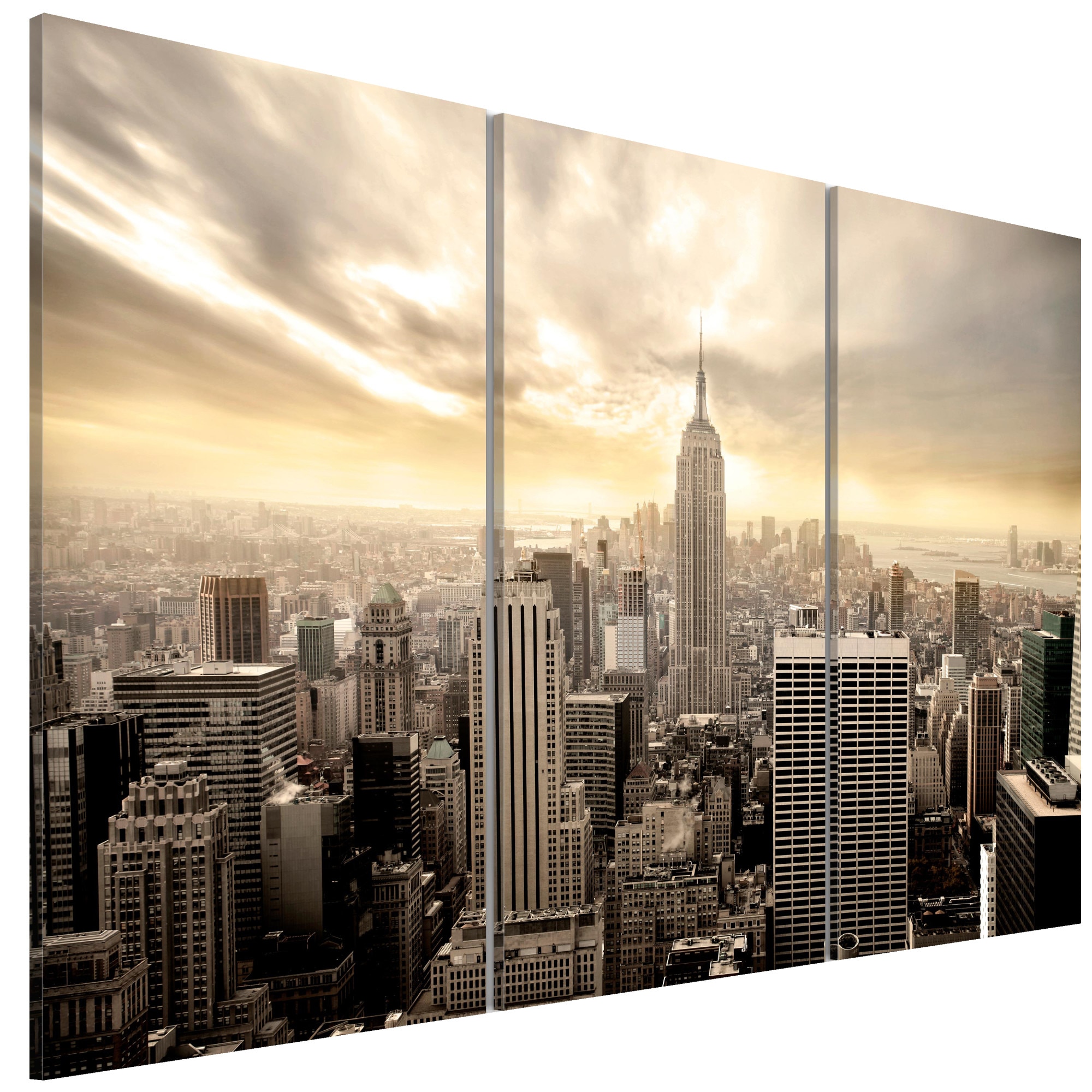 Tablou canvas 3 piese - Seara la New York - 90 x 60 cm