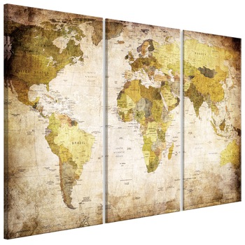 Tablou canvas 3 piese - Continente vechi - 90 x 60 cm Tablou canvas 3 piese - Continente vechi - 90 x 60 cm