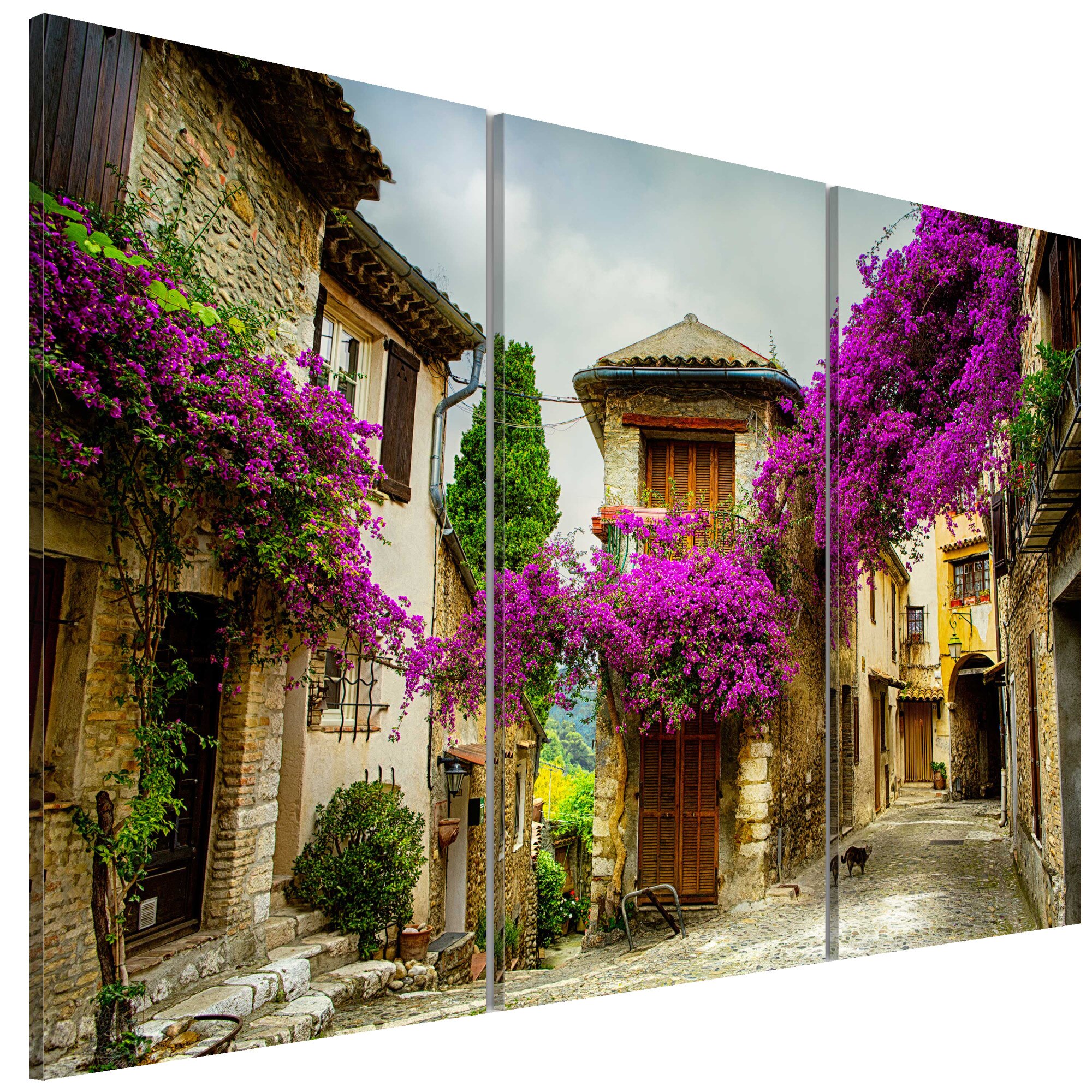 Tablou canvas 3 piese - Aleea fermecatoare - 90 x 60 cm
