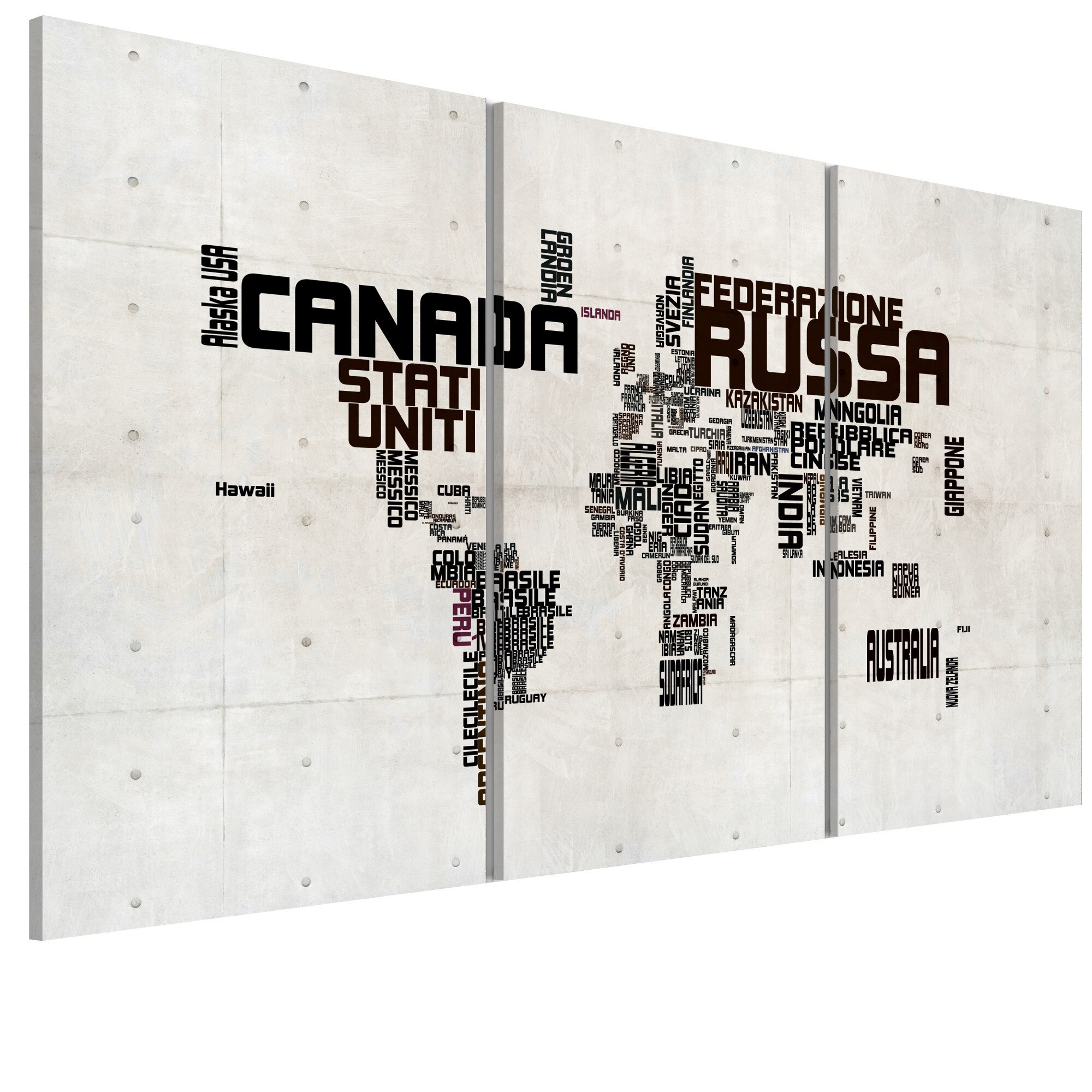 Tablou canvas 3 piese - Ce minunat Triptic Mondial - 90 x 60 cm