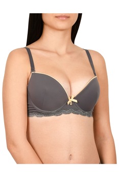 Sutien cu garnitura contrastanta, Lemila, Gri Sutien cu garnitura contrastanta, Lemila, Gri