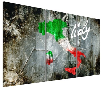 Tablou canvas 3 piese - Harta artistica a tripticului Italiei - 90 x 60 cm Tablou canvas 3 piese - Harta artistica a tripticului Italiei - 90 x 60 cm
