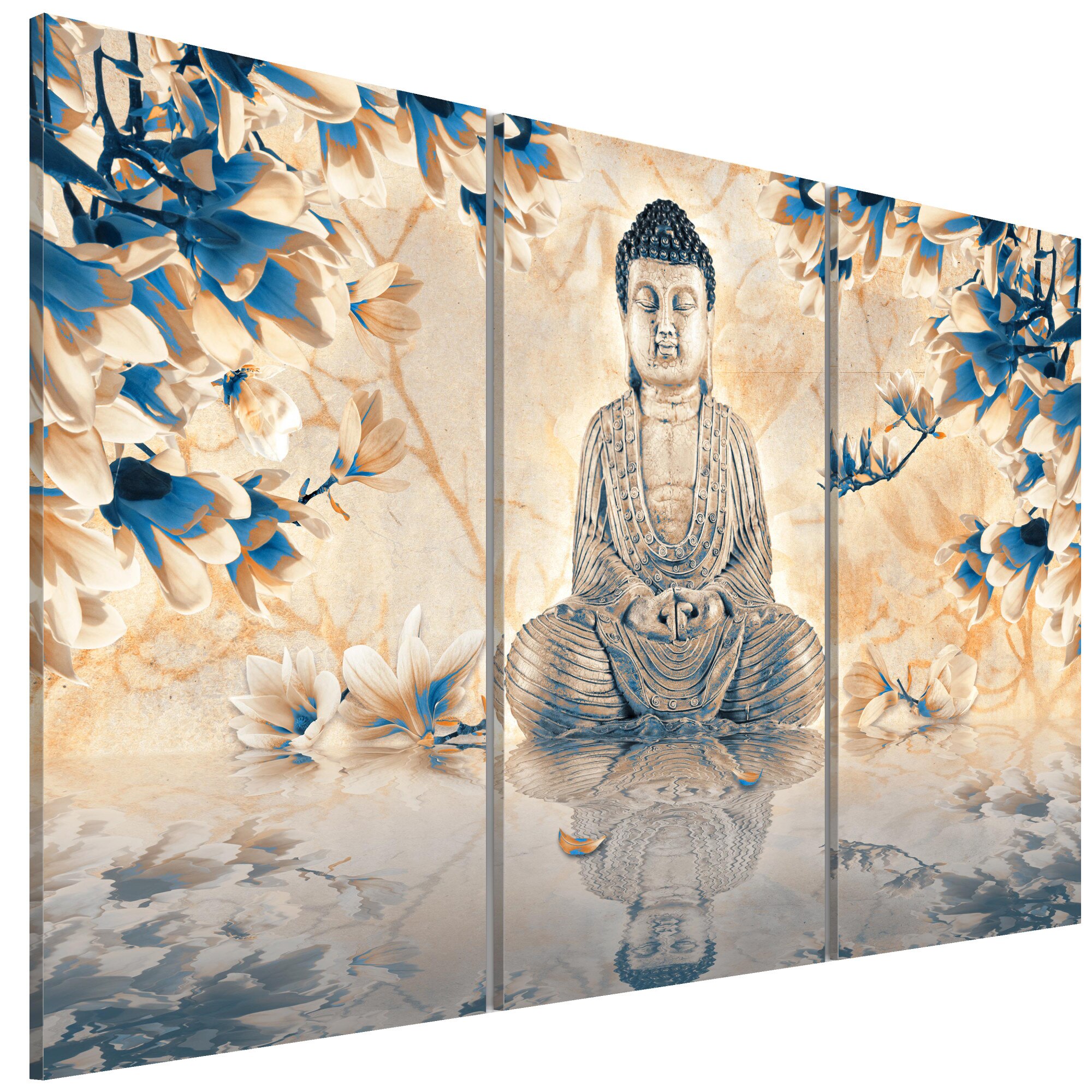 Tablou canvas 3 piese - Ritual budist - 90 x 60 cm