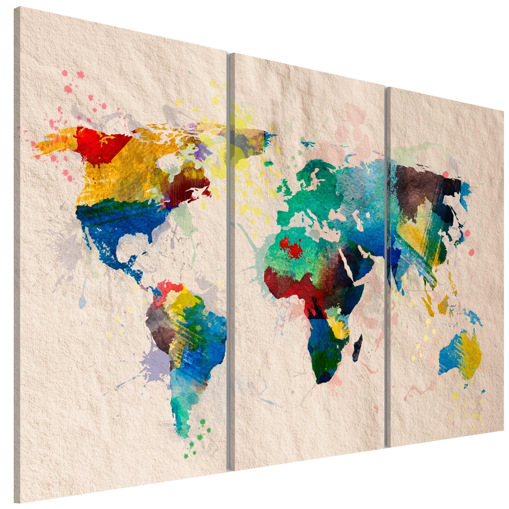 Tablou canvas 3 piese - Tripticul Lumii culorilor - 90 x 60 cm