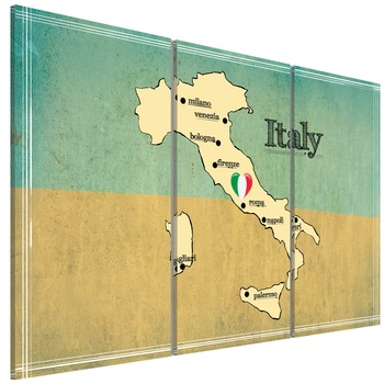 Tablou canvas 3 piese - Tripticul inimii Italiei - 90 x 60 cm Tablou canvas 3 piese - Tripticul inimii Italiei - 90 x 60 cm