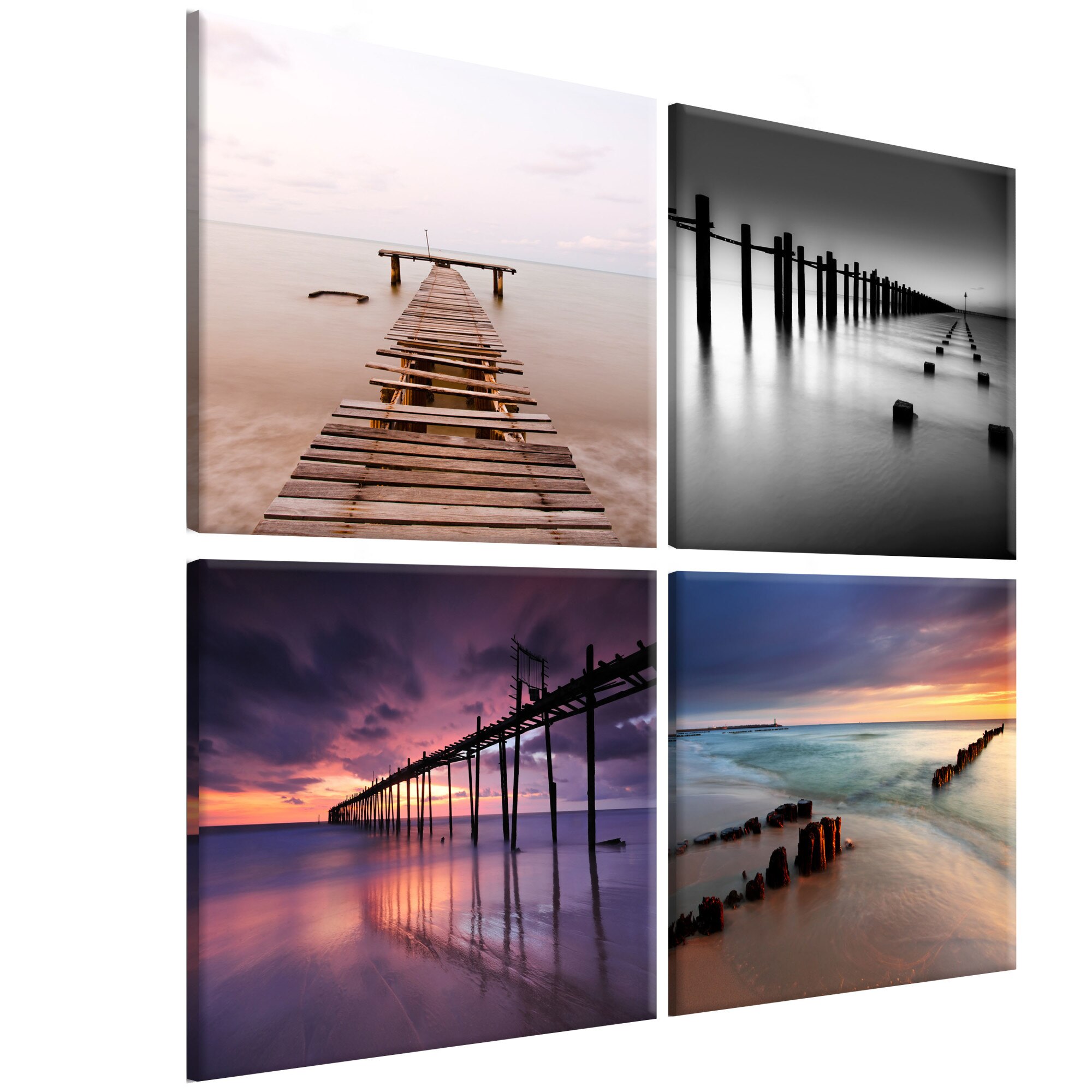 Tablou canvas 4 piese - Patru vizualizari - 90 x 90 cm