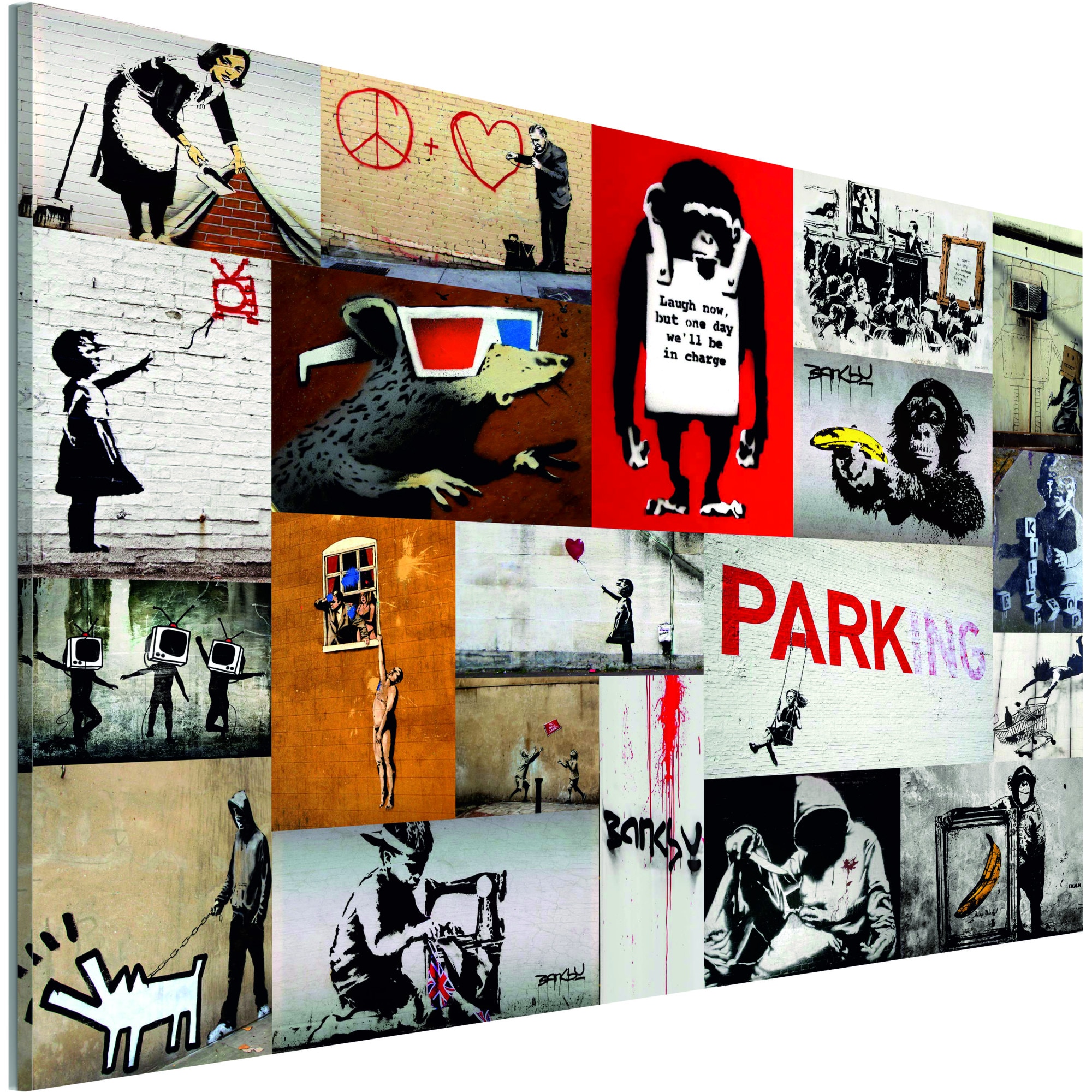 Tablou canvas - Colaj Banksy - 120 x 80 cm