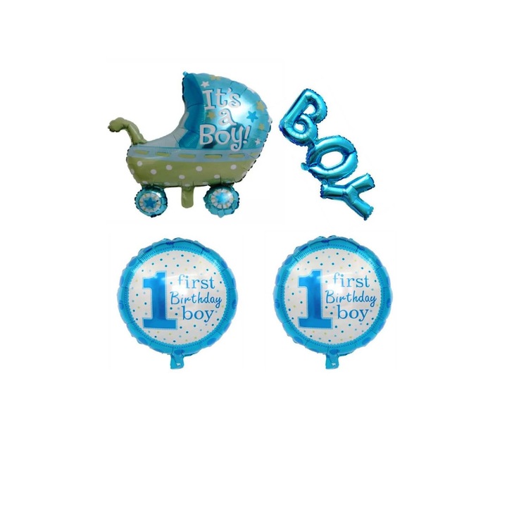 4db fóliás lufi kosár készlet-Kék