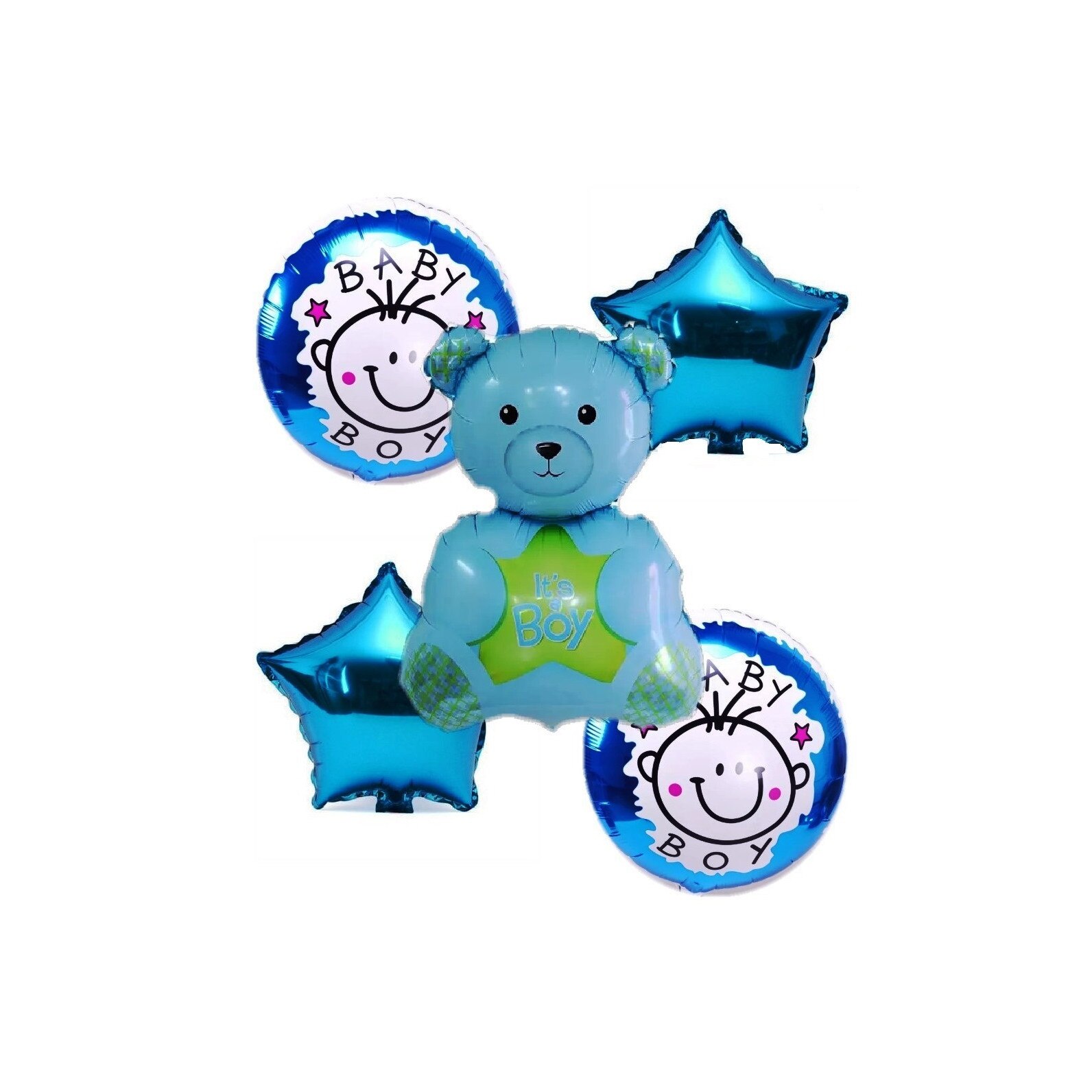 Set de 5 baloane folie - Ursulet -Albastru