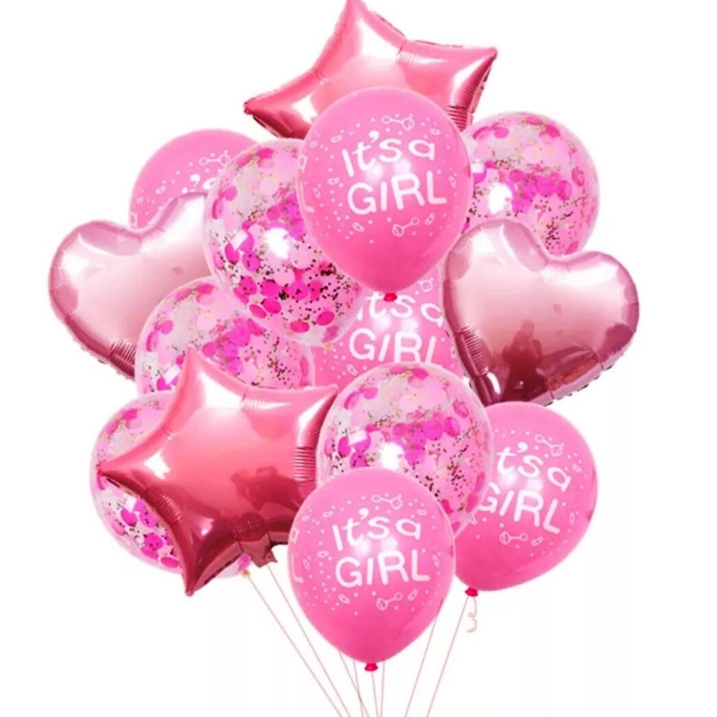 Buchet de 16 baloane pentru botez-ROZ