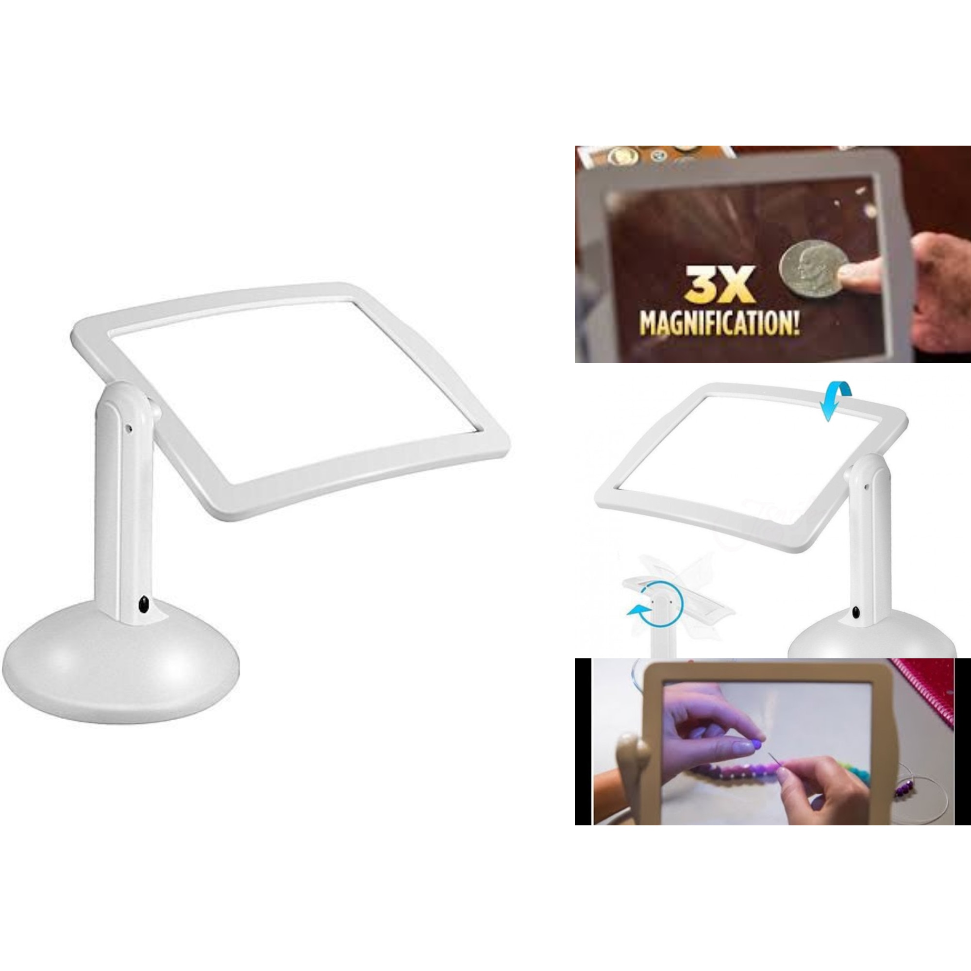 Настолна лупа с LED осветление, Zoom 3 X, Brighter Viewer - eMAG.bg