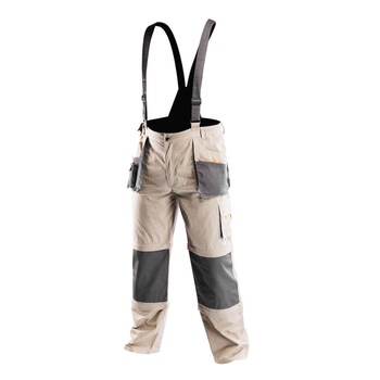 Pantaloni de lucru cu bretele, bej, marime M, Neo 81-320-M Pantaloni de lucru cu bretele, bej, marime M, Neo 81-320-M