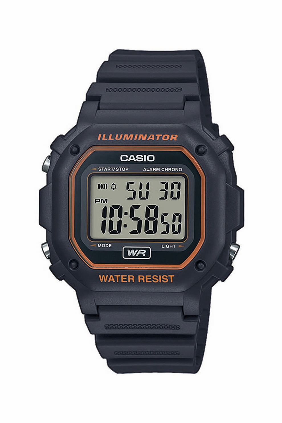 Casio, Ceas cronograf digital cu detalii contrastante, Gri inchis