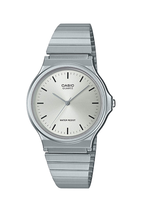 Casio, Ceas unisex cu bratara metalica, Argintiu