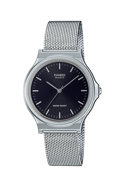 Casio, Унисекс часовник с мрежеста верижка, Сребрист