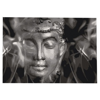 Pictura pe numere - Buddha In alb Si negru - 60 x 40 cm Pictura pe numere - Buddha In alb Si negru - 60 x 40 cm