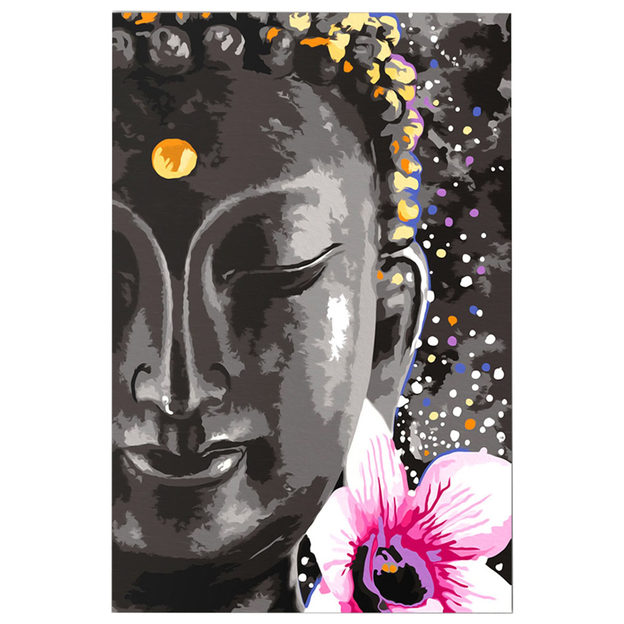 Pictura pe numere - Buddha Si floare - 40 x 60 cm
