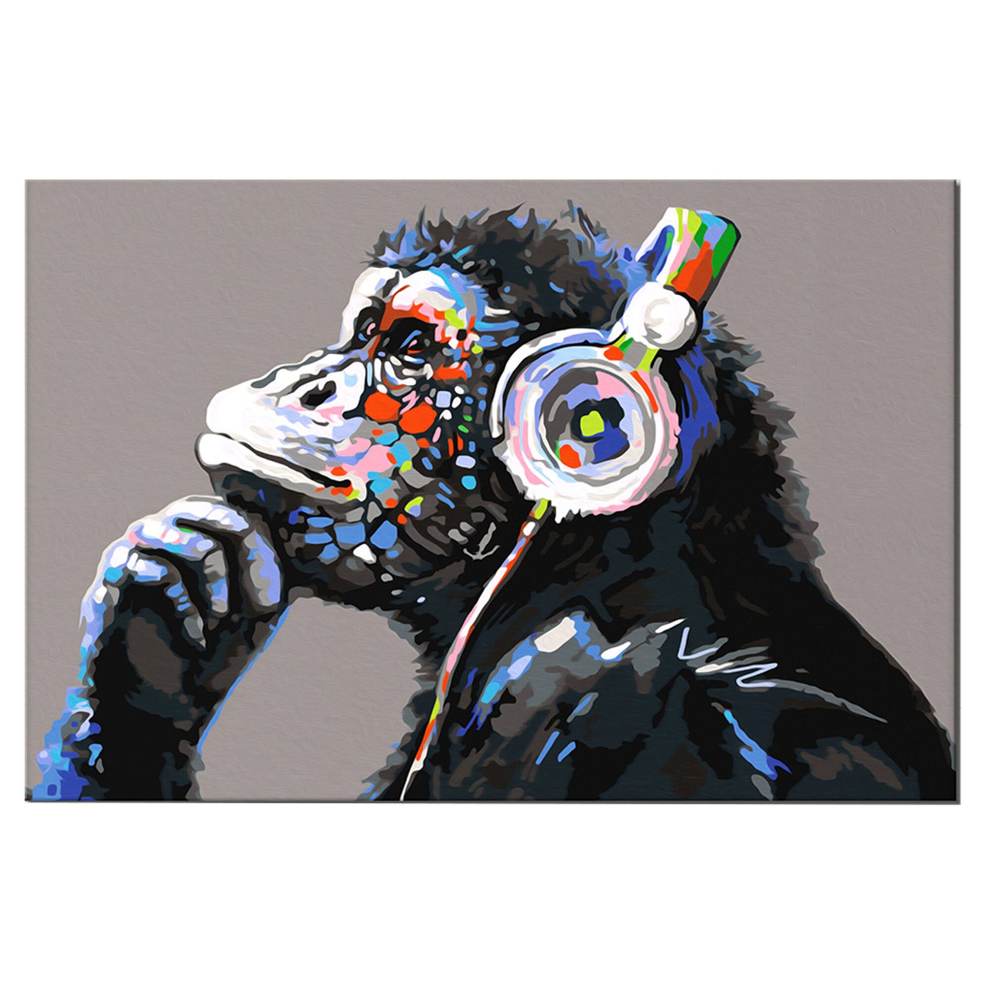 Pictura pe numere - Monkey Musical - 60 x 40 cm