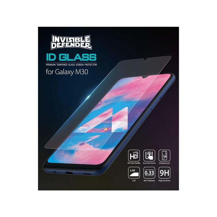 Стъклен протектор Ringke ID Glass Samsung Galaxy M30 9H, 0,33 мм, опаковка от 3 фолиа