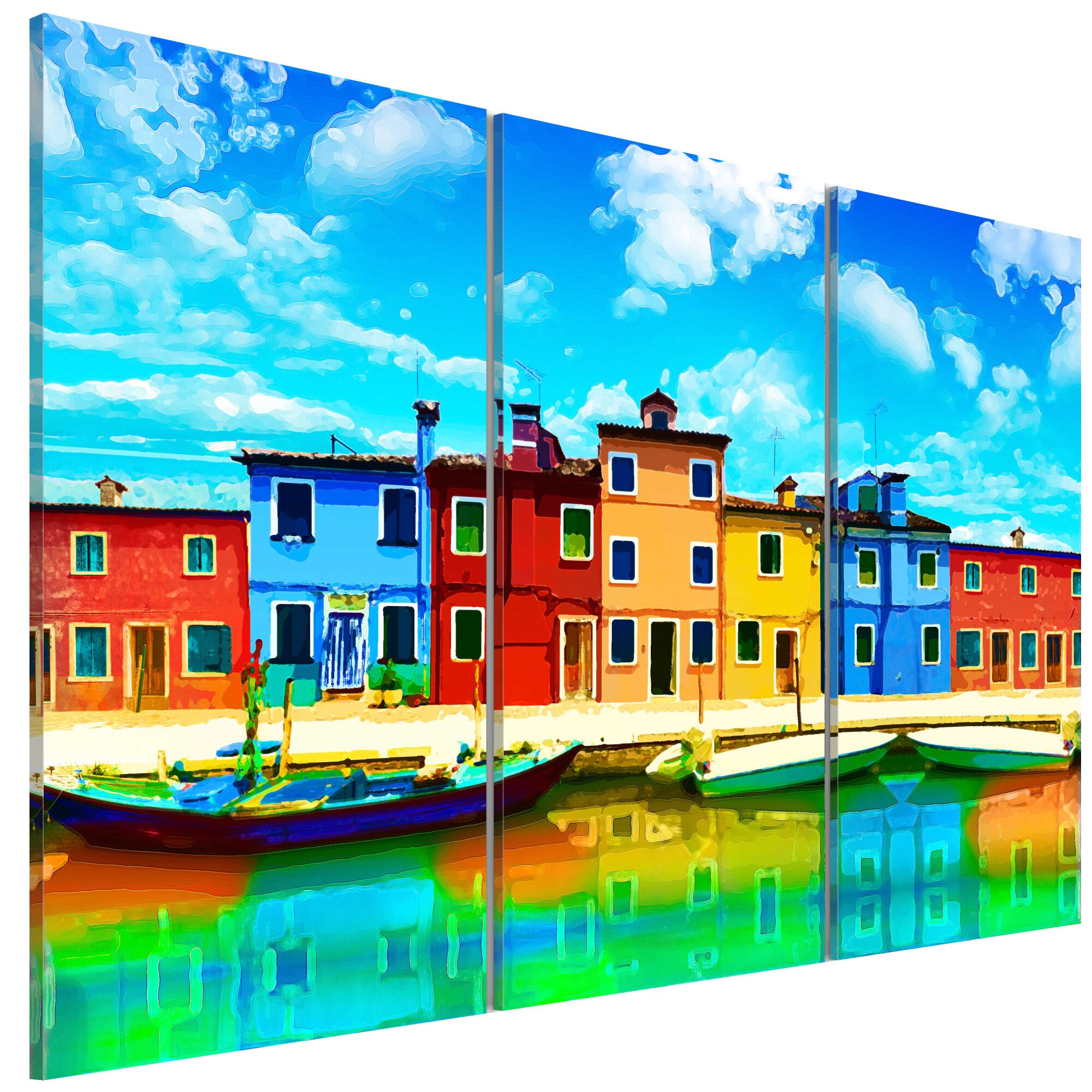 Tablou canvas 3 piese - Dimineata Insorita la Venetia - 90 x 60 cm