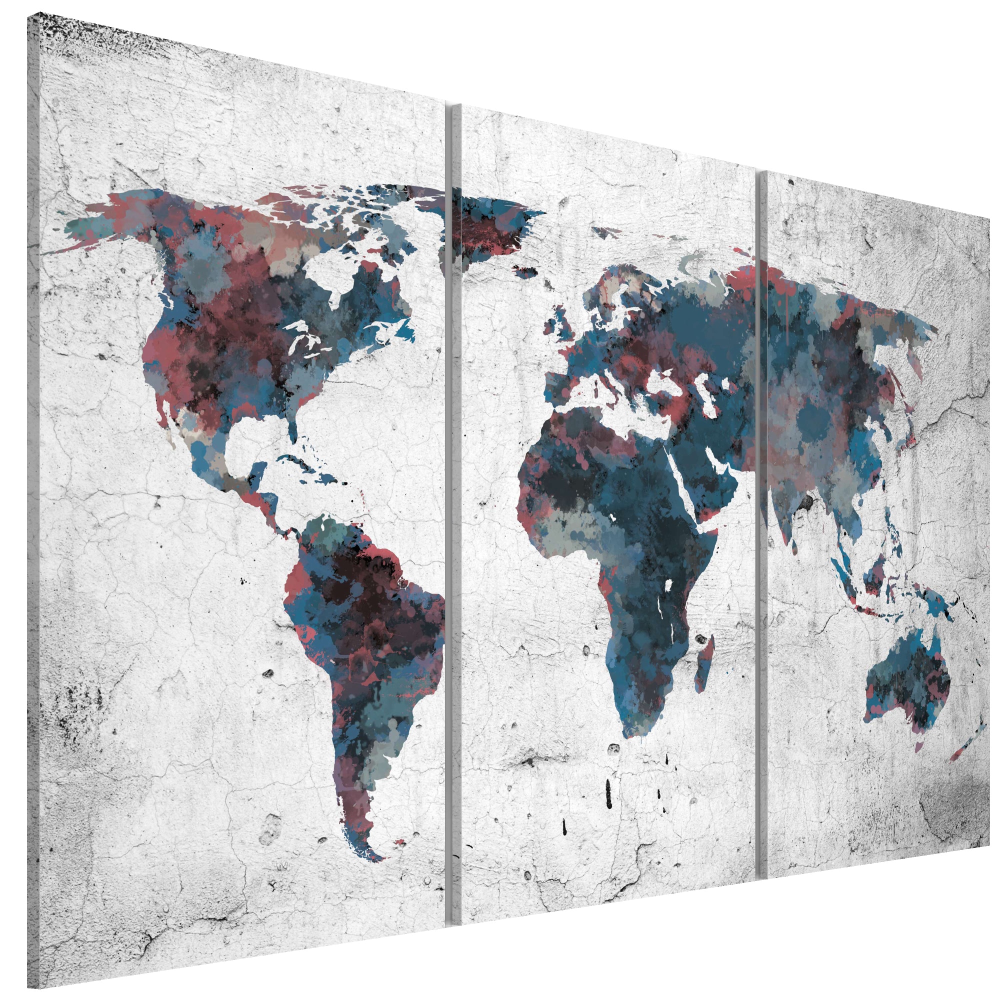 Tablou canvas 3 piese - Tripticul continentelor nedescoperite - 90 x 60 cm