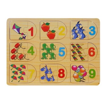 Puzzle din lemn invata cifrele si culorile pentru copii , ATS Puzzle din lemn invata cifrele si culorile pentru copii , ATS