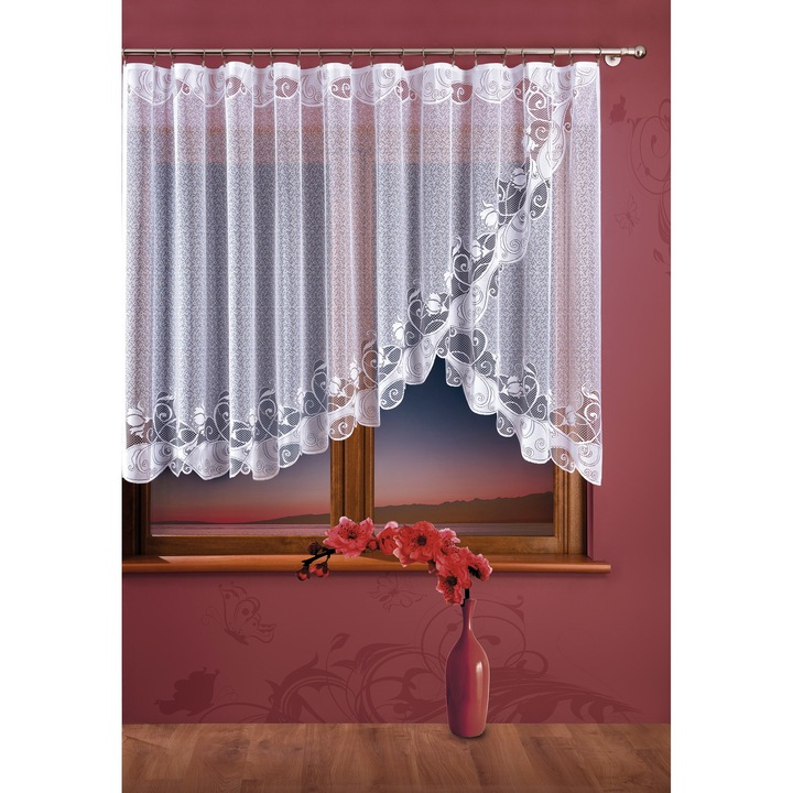 Készre varrt függöny Delicja 728-39, 300x150 cm, fehér, csipke