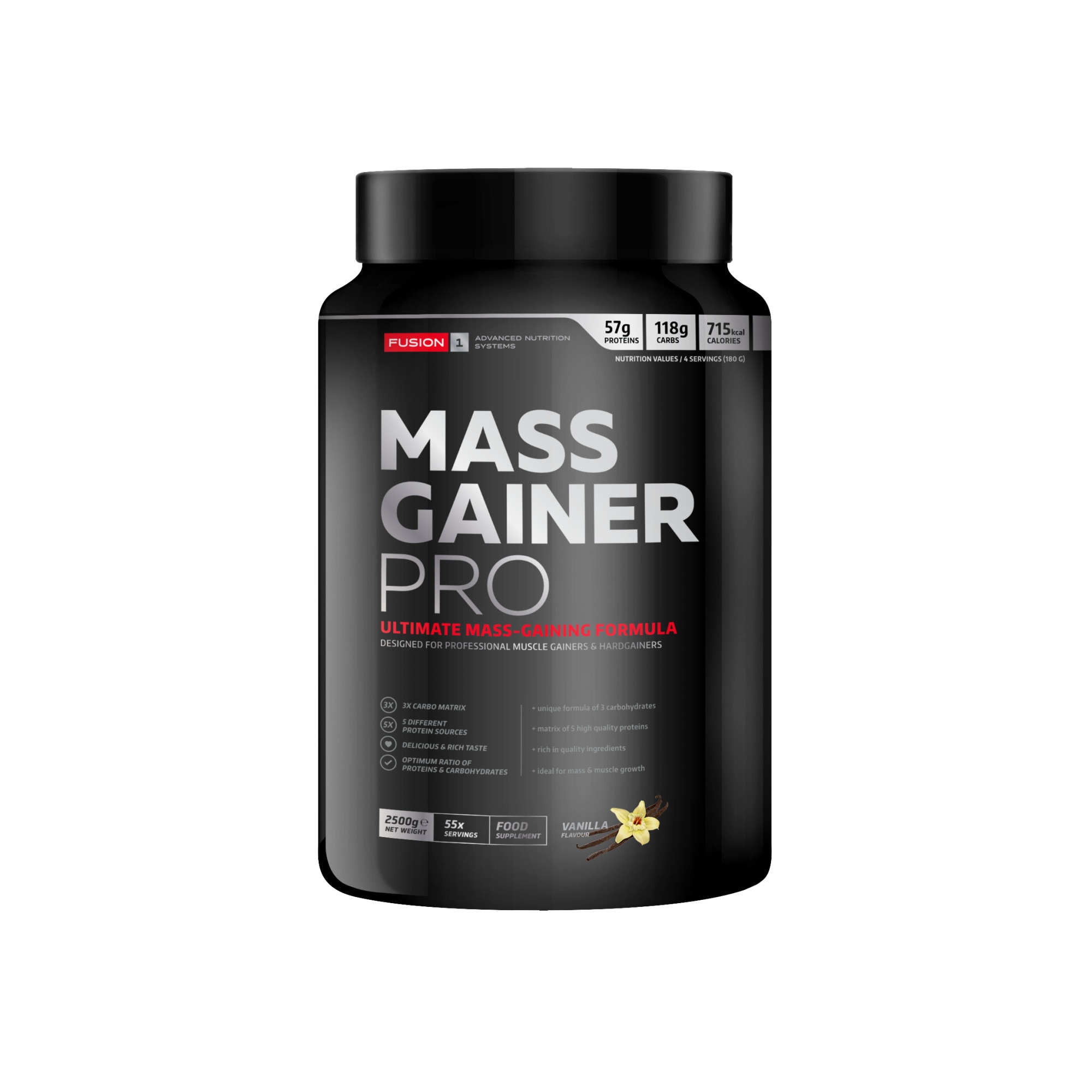 Gainer pentru cresterea masei musculare -Mass Gainer, 2500 g, cocos