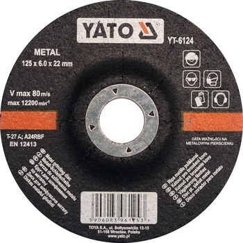 Disc slefuit metal 125X6X22MM Yato YT-6124 Disc slefuit metal 125X6X22MM Yato YT-6124